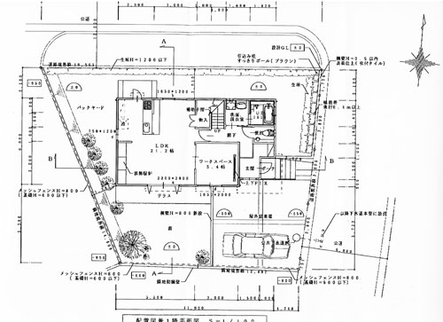 新築住宅 > 石川県金沢市太陽が丘 一階間取り図